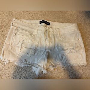 Express Distressed White Denim Shorts size 12
